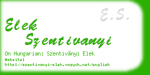 elek szentivanyi business card