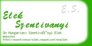 elek szentivanyi business card